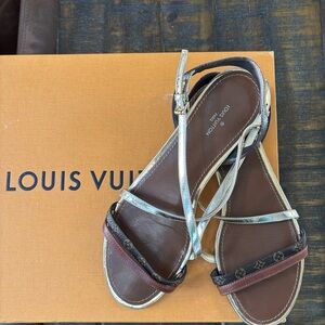 Louis Vuitton Sandals - Brown and Gold Accents
